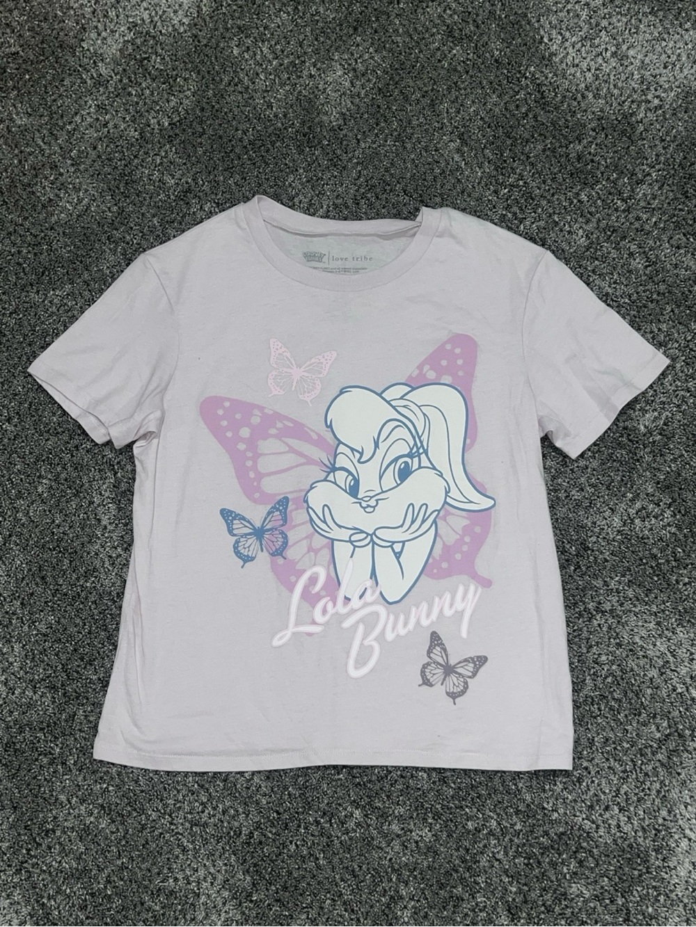 Love Tribe Kids Lola Bunny Tee - Light Lavender with Pink & Blue Accents